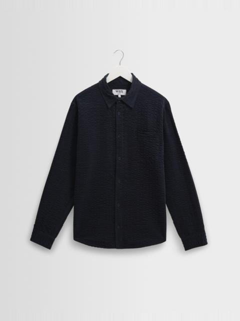 Wax London Shelly - Navy Seersucker Corduroy Shirt