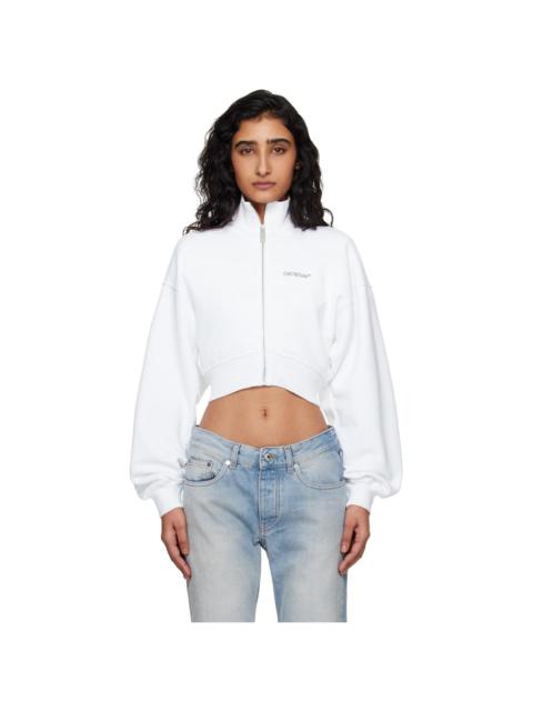 Off-White White Arrow Glowing Flower Crop Zip Jacket