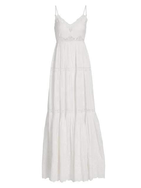 LoveShackFancy Women's Espa Lace-Trim Cotton Maxi Dress - Optic White