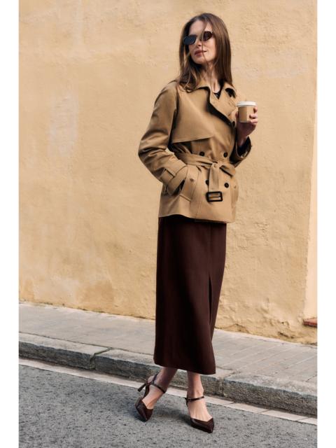 THE FOLD Aretina Cotton Cropped Trench