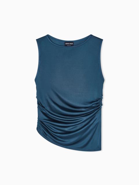 GIORGIO ARMANI DRAPED TOP IN ASV VISCOSE JERSEY
