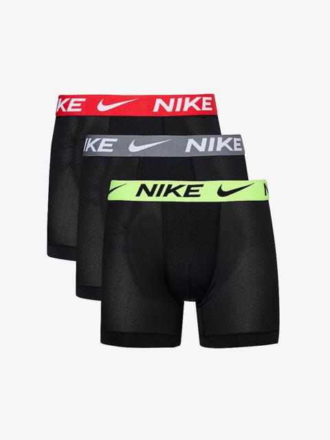 Nike Logo-waistband pack of three recycled polyester-blend boxer briefs