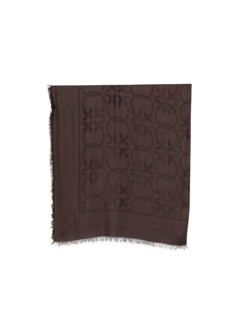 PINKO monogram-pattern frayed scarf
