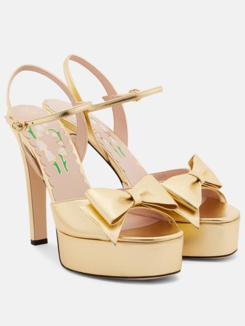 Valentino Bowow metallic leather platform sandals