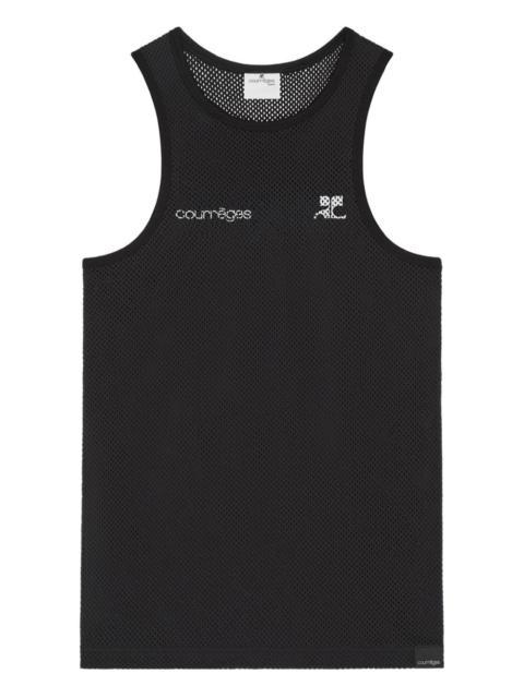 courrèges logo mesh vest