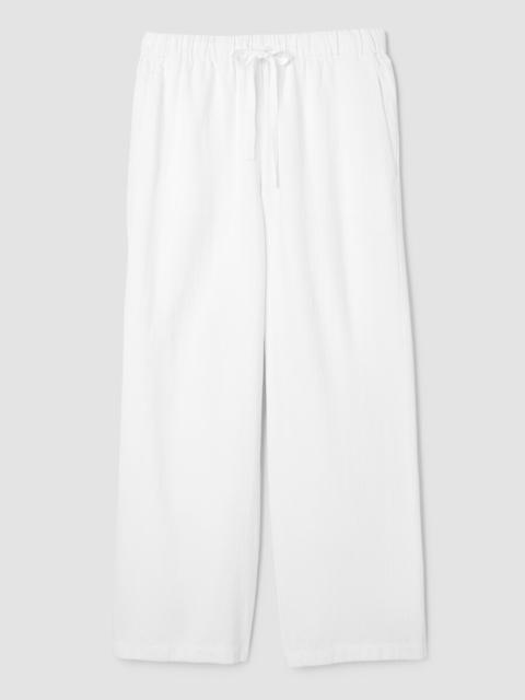EILEEN FISHER Slubby Organic Cotton Linen Full-Length Straight Pant