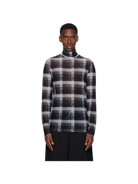 Dries Van Noten Black & Off-White Mesh Turtleneck