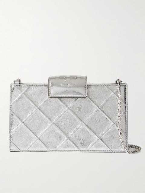 TORY BURCH Fleming Mini Quilted Metallic Leather Shoulder Bag