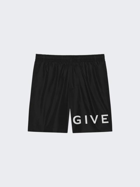 Givenchy 4g Long Swim Shorts Black And White