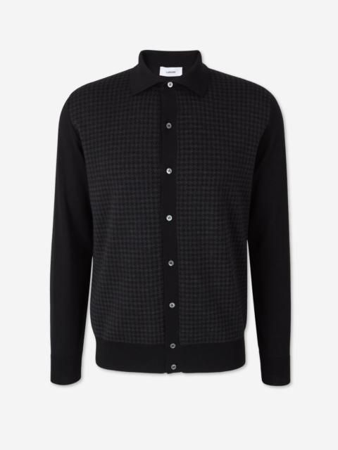 LARDINI HOUNDSTOOTH KNIT SHIRT