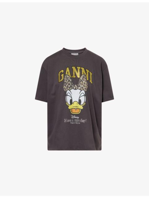 GANNI GANNI x Disney Daisy Embellished Cotton-Jersey T-Shirt