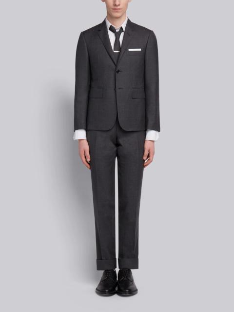 Thom Browne Dark Grey Super 120's Wool Twill Classic Suit and Tie