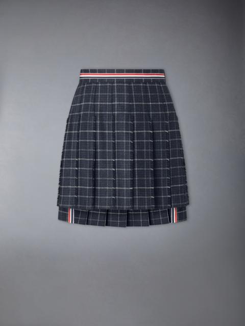 Thom Browne WINDOWPANE HOUNDSTOOTH TEVIOT TWEED PLEATED MINI SKIRT