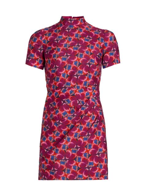 SALONI Women's Draped Floral Sheath Minidress - Quail Magenta