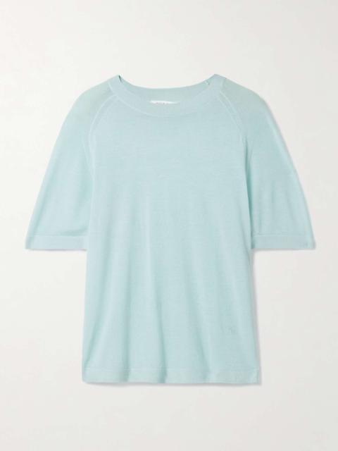 MARIA McMANUS Oversized cashmere T-shirt Light blue