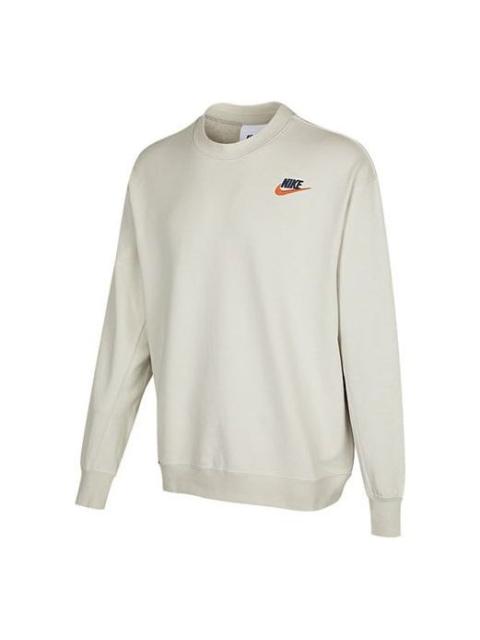 Nike Men's Nike Logo Embroidered Round Neck Sports Pullover Autumn Creamy White DR7834-072