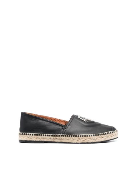 PHILIPP PLEIN logo-plaque leather espadrilles