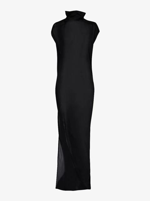 Edfu semi-sheer silk maxi dress