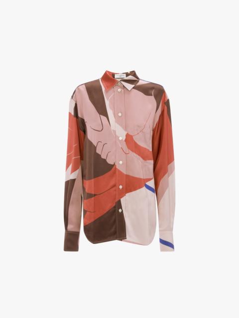 Victoria Beckham Remi Shirt In Abstract Earth Print