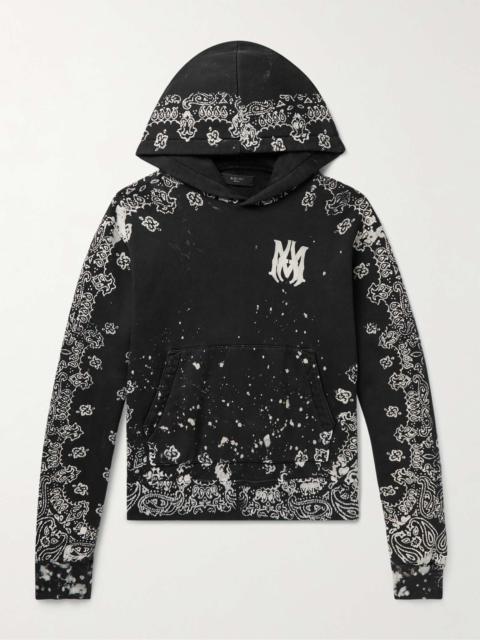 AMIRI Printed Bleached Cotton-Jersey Hoodie