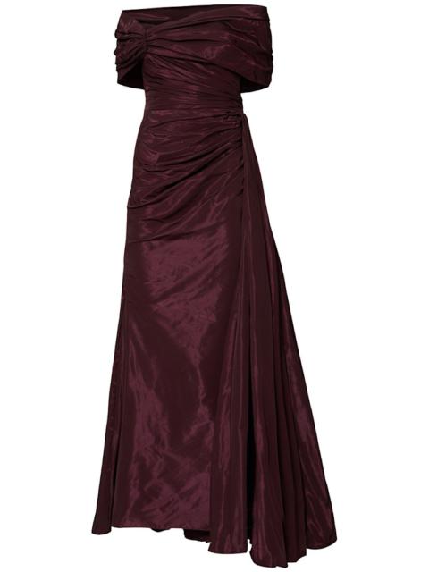 ZUHAIR MURAD Off-shoulder draped faille long dress