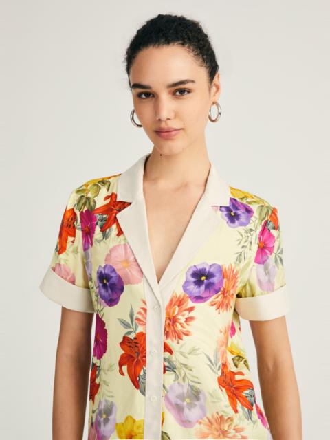 DEREK LAM 10 CROSBY AMINA SHORT SLEEVE BUTTON FRONT SHIRT