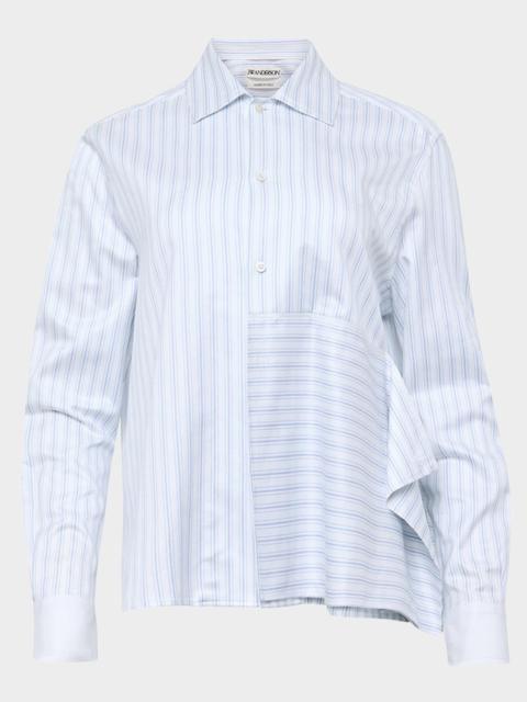 JW Anderson Asymmetric Drape Striped Button-Down Shirt