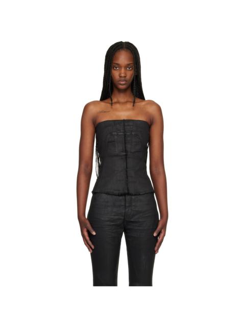 Rick Owens DRKSHDW Black Temple Bustier Denim Top