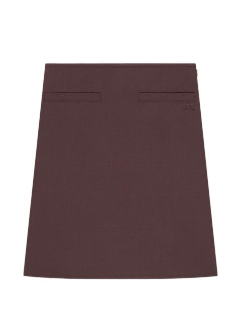 courrèges logo-embroidered midi skirt
