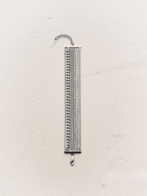 SAINT LAURENT MULTI-CHAIN BRACELET IN 18K GREY GOLD