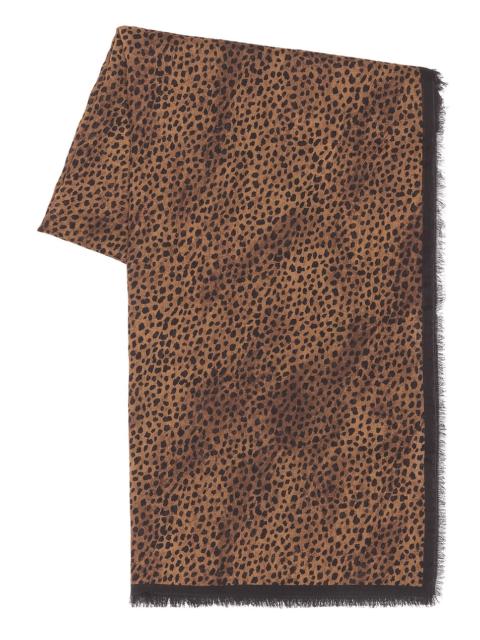 SAINT LAURENT Leopard Grand Carre Scarf