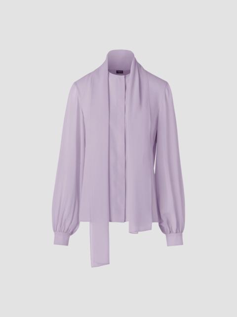AKRIS Women's Silk Georgette Scarf Blouse - Malva
