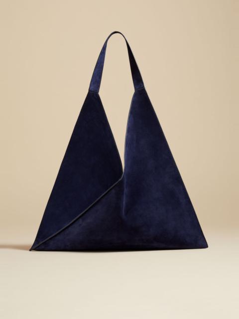 KHAITE The Sara Tote in Midnight Suede