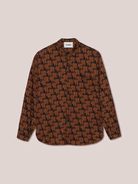 Nanushka JARI - Long-sleeve shirt - Art nouveau tan/black