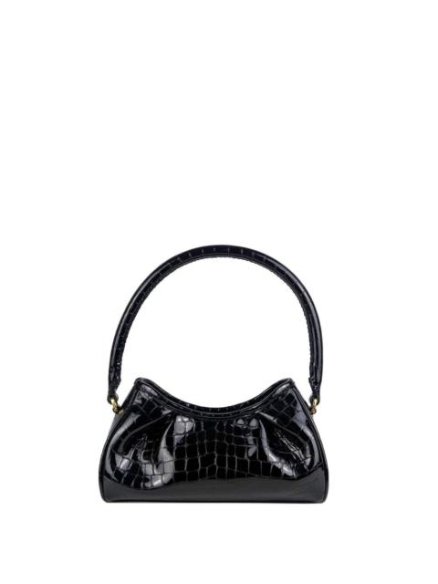 Elleme Small Dimple Croco-Print Pearl Leather Onyx Black