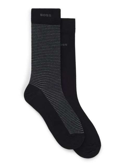 BOSS TWO-PACK OF REGULAR-LENGTH SOCKS WITH LOGO DETAILS