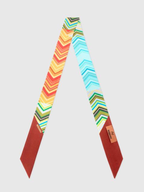 Missoni Silk zig zag bandeau scarf with logo