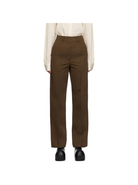 RECTO Brown Pinched Seam Trousers