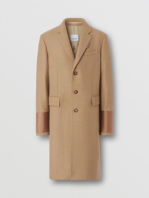 Burberry Cuff Detail Camel Hair Wool Tailored Coat