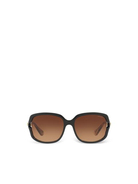 COACH square-frame leopard-print sunglasses