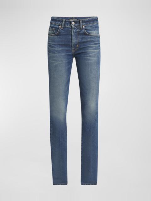 TOM FORD Mid-Rise Comfort Stone Washed Denim Flare Pants