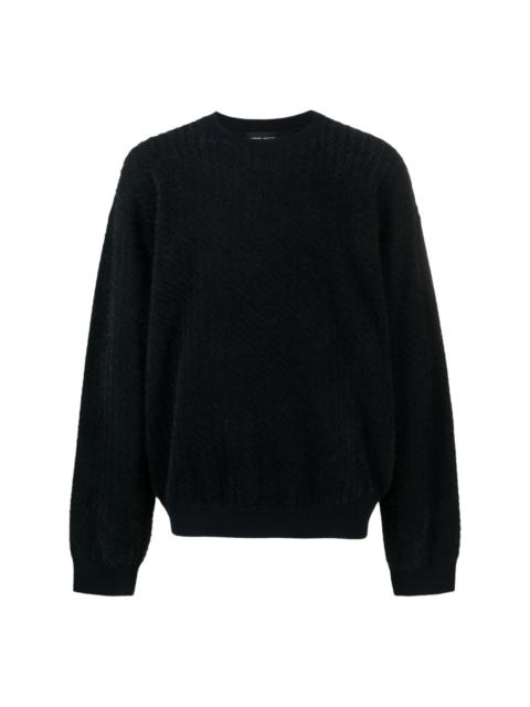 GIORGIO ARMANI felted wool-blend jumper