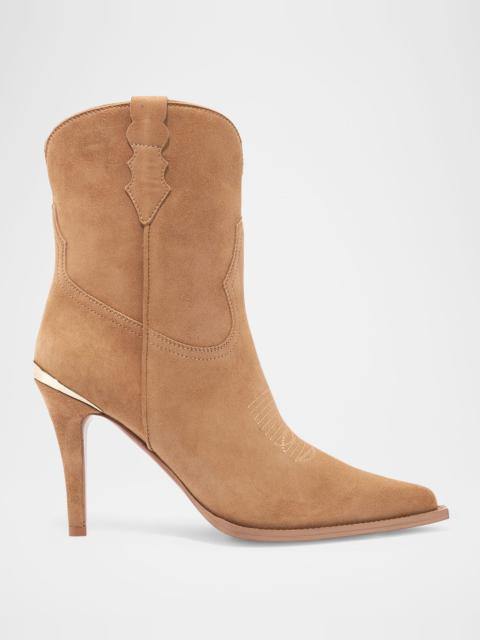 PARTLOW Katie Suede Western Stiletto Booties