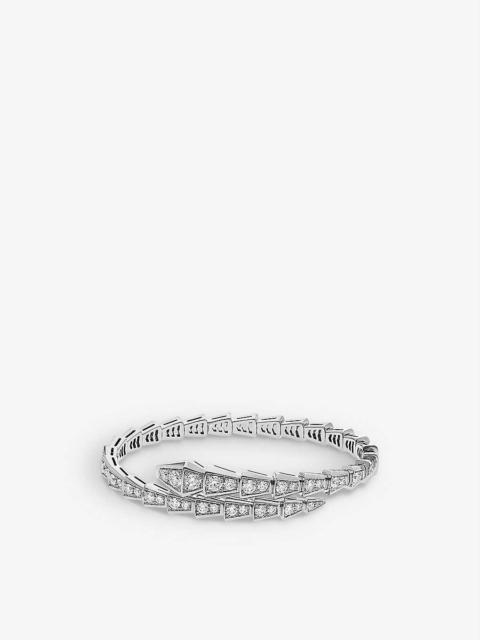 Serpenti Viper 18ct white-gold and 3.28ct brilliant-cut diamond bracelet