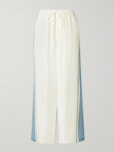 SIR. Lilou striped silk wide-leg pants White