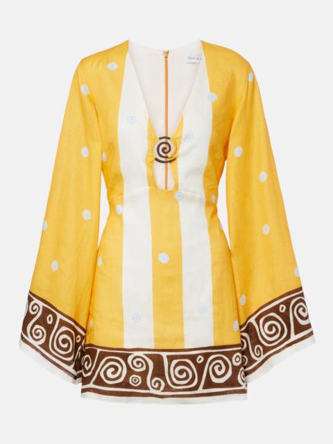 CALA de la CRUZ Tessa striped linen dress