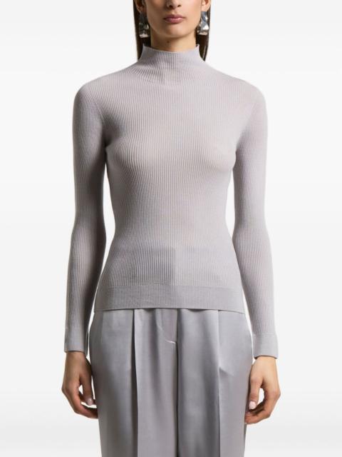 PESERICO rib-knit mock-neck top