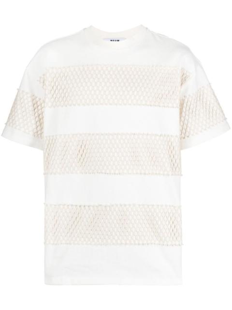 MSGM mesh-panel short-sleeved T-shirt