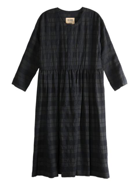 UMA WANG Alexa checked gathered dress