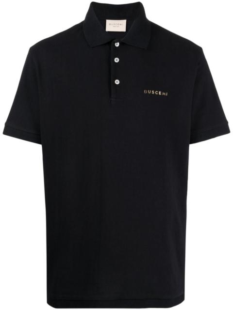 BUSCEMI logo-plaque cotton polo shirt